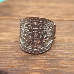 🌀 Aztec stretch‎ silver ring